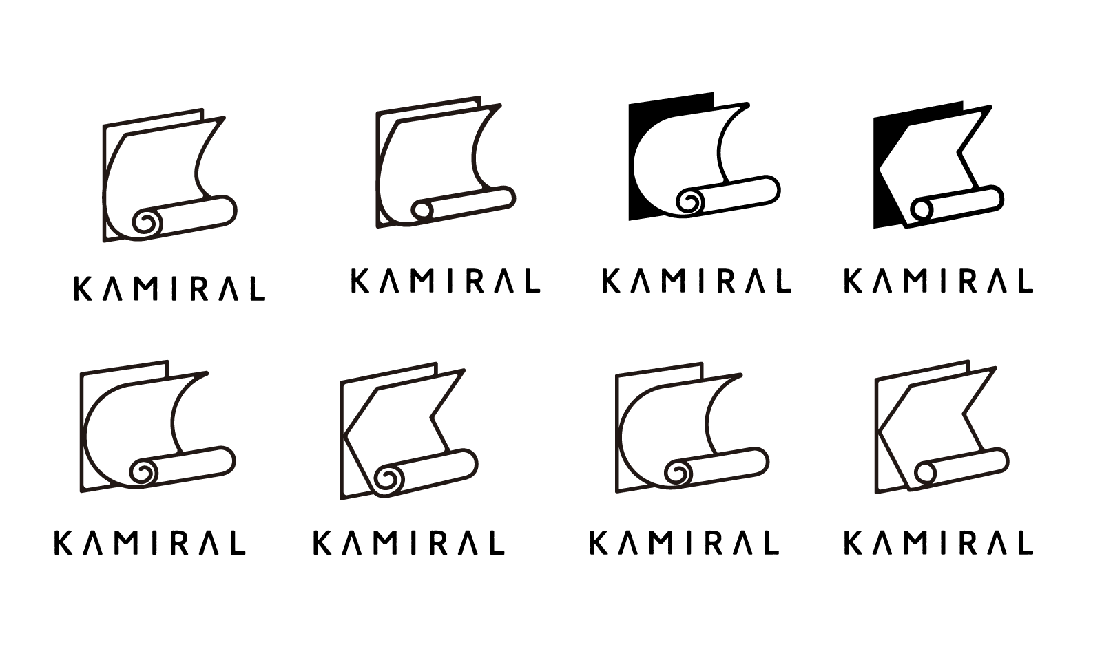 KAMIRAlLロゴデザインシンボルマークのバリエーション